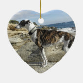 Greyhound Ornaments Keramisch Ornament (Achterkant)