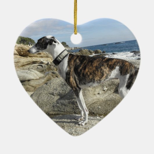 Greyhound Ornaments Keramisch Ornament (Achterkant)