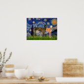 Greyhound Paar - Sterrennacht Poster (Keuken)