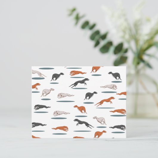Greyhound Pattern Briefkaart (Staand voorkant)