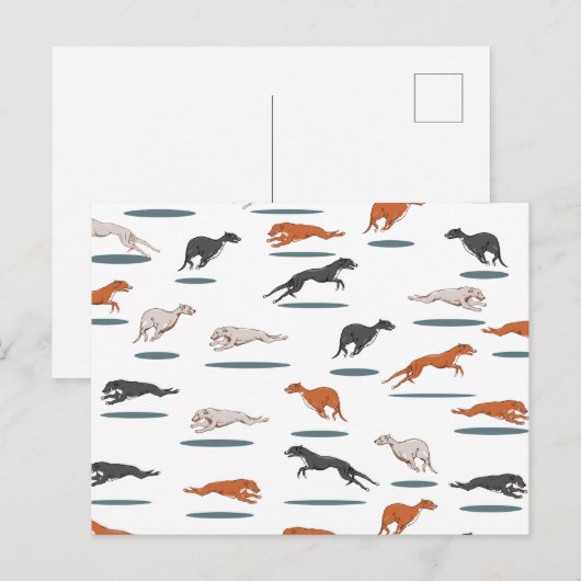 Greyhound Pattern Briefkaart (Voorkant / Achterkant)