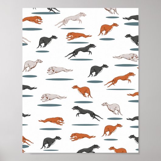 Greyhound Pattern Poster (Voorkant)