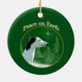Greyhound Peace Sleutelhanger Keramisch Ornament (Achterkant)