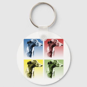 Greyhound Pop Art Sleutelhanger