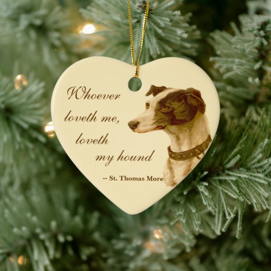 Greyhound Portrait / beroemde St. Thomas More Quot Keramisch Ornament (Boom)