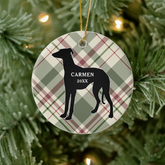 Greyhound Pset kerstversiering Keramisch Ornament (Boom)