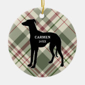 Greyhound Pset kerstversiering Keramisch Ornament (Voorkant)