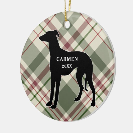 Greyhound Pset kerstversiering Keramisch Ornament (Links)