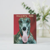 GREYHOUND PUP DOG PAWRTY ARTIJ INVITE INVITATION KAART (Staand voorkant)