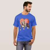 Greyhound Puppy and roze Heart T-shirt (Voorkant volledig)