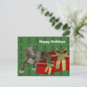 Greyhound Puppy Dog Briefkaart met kerstfeestdag (Staand voorkant)