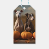 Greyhound Puppy Herfst Delight Pompoen Cadeaulabel (Achterkant)