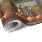 Greyhound Puppy Herfst Delight Pompoen Cadeaupapier (Rol Hoek)