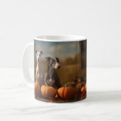 Greyhound Puppy Herfst Delight Pompoen Koffiemok (Voorkant links)