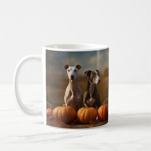 Greyhound Puppy Herfst Delight Pompoen Koffiemok (Links)