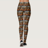 Greyhound Puppy Herfst Delight Pompoen Leggings (Achterkant)