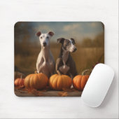Greyhound Puppy Herfst Delight Pompoen Muismat (Met muis)