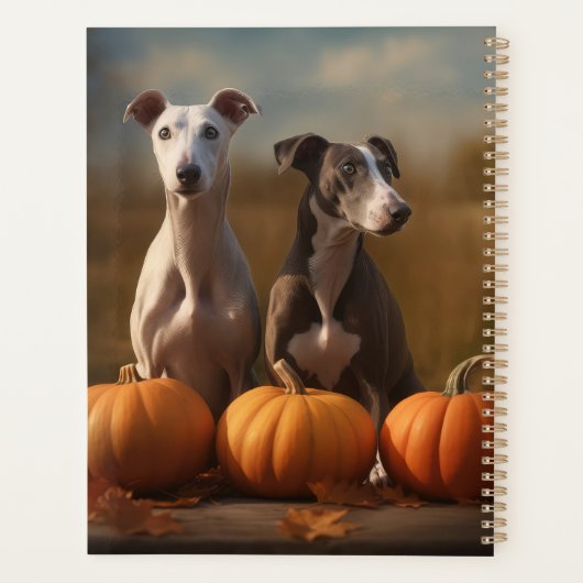 Greyhound Puppy Herfst Delight Pompoen Planner (Achterkant)