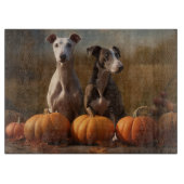 Greyhound Puppy Herfst Delight Pompoen Snijplank (Voorkant)