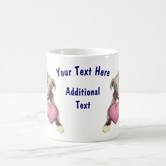 Greyhound Puppy Pink Heart gepersonaliseerd Koffiemok (Center)