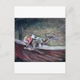 Greyhound, racekunst voor sport en hondenliefhebbe briefkaart