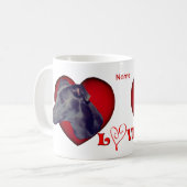 Greyhound Red Heart Love Persoonlijk Koffiemok (Voorkant links)