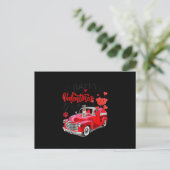 Greyhound Red Truck Valentijnsdag Funny Dog Gift Aankondigingskaart (Staand voorkant)