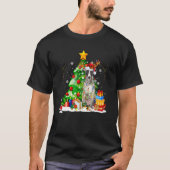 Greyhound Reindeer Christmas Lights Dog Xmas T-shirt (Voorkant)