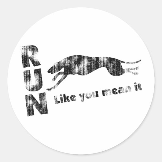 Greyhound ren alsof je het meent ronde sticker (Voorkant)