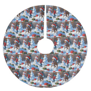 Greyhound Rent in de Sneeuw met Kerstmuts Kerstboom Rok