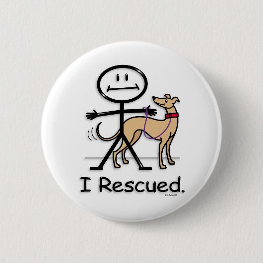Greyhound Rescue Ronde Button 5,7 Cm (Voorkant)