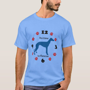 Greyhound Rescue Time Clock T-shirt