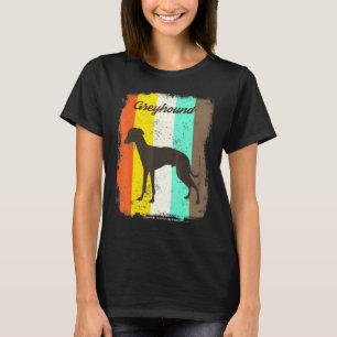 Greyhound Retro 70s Dog T-shirt
