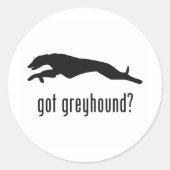 Greyhound Ronde Sticker (Voorkant)