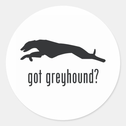Greyhound Ronde Sticker (Voorkant)