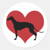 Greyhound Ronde Sticker (Voorkant)