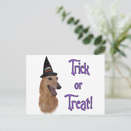 Greyhound (rood) Trick Briefkaart (Staand voorkant)