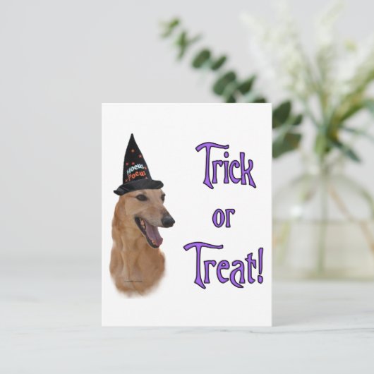 Greyhound (rood) Trick Briefkaart (Staand voorkant)