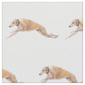 Greyhound Running Dog Art Fabric Stof (Close Up)