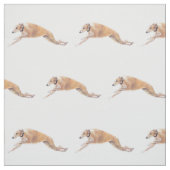 Greyhound Running Dog Art Fabric Stof (Swatch)