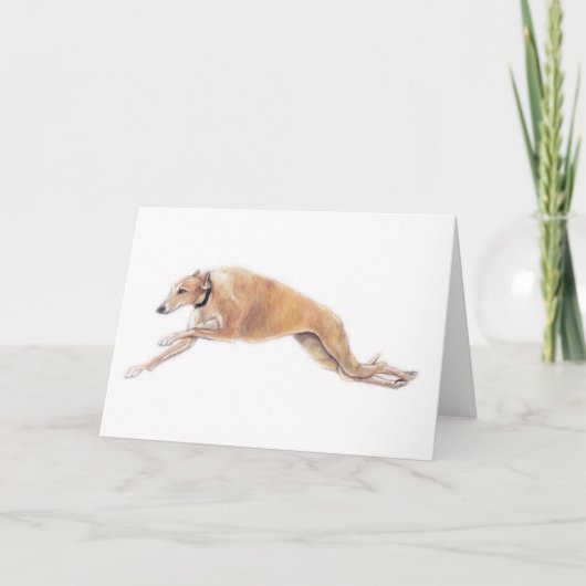 Greyhound Running Dog Art Wenskaart Kaart (Voorkant)