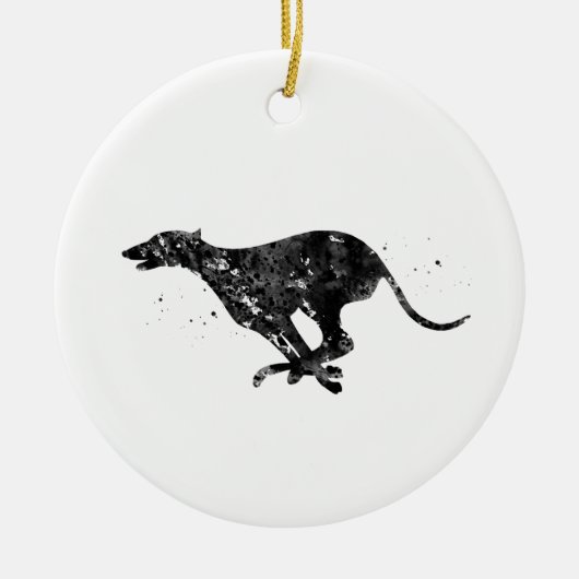 Greyhound Running Keramisch Ornament (Voorkant)