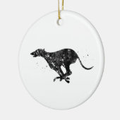 Greyhound Running Keramisch Ornament (Links)
