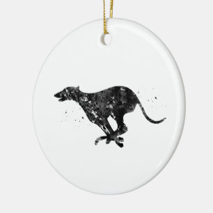 Greyhound Running Keramisch Ornament