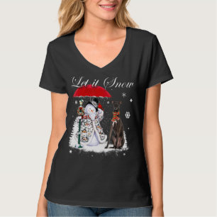 Greyhound Santa Dog Kerstmis Snowman Xmas Pajama T-shirt