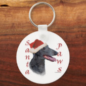 Greyhound Santa Paws Sleutelhanger (Voorkant)