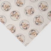 Greyhound Schilderij Fawn Schattigee originele Pet Tissuepapier (Detail)