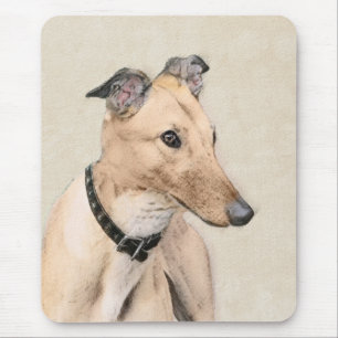 Greyhound Schilderij - Mooie Originele Hond Kunst Muismat