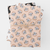 Greyhound Schilderij Schattige Rood Wit Originele  Inpakpapier Vel (In situ)