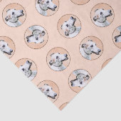 Greyhound Schilderij Schattige Rood Wit Originele  Tissuepapier (Detail)